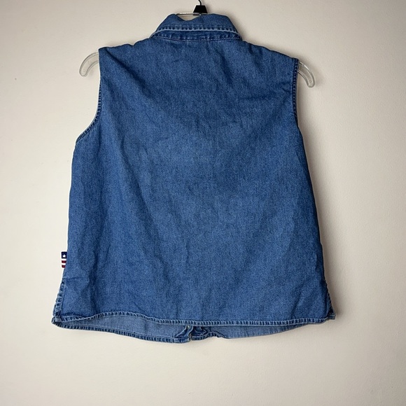 Mickey‎ Mouse USA Denim Sleeveless Cut Off Top Kids Large - Picture 5 of 5